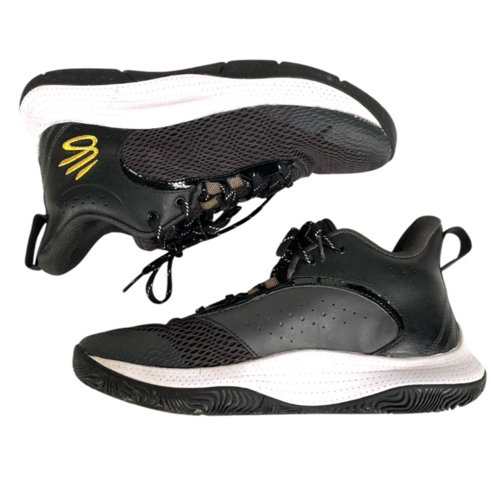 Under Armour UA 3Z6 Basketball Shoes Black Gold Unisex Performance Sneakers 8 - Picture 3 of 6